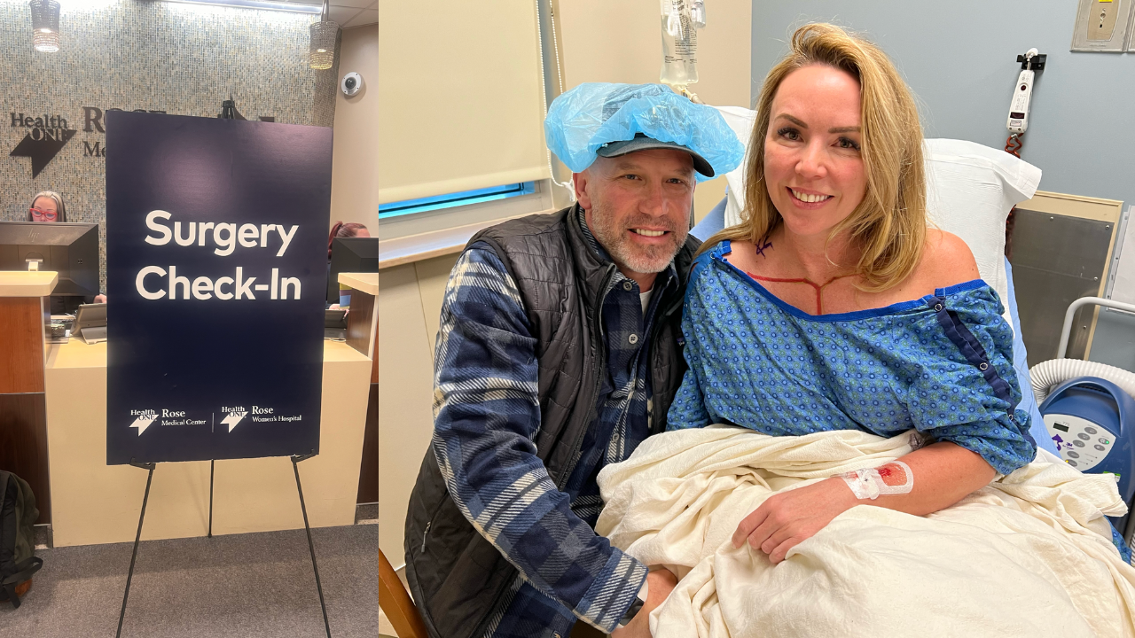 Courtney with her husband Bill at the hospital